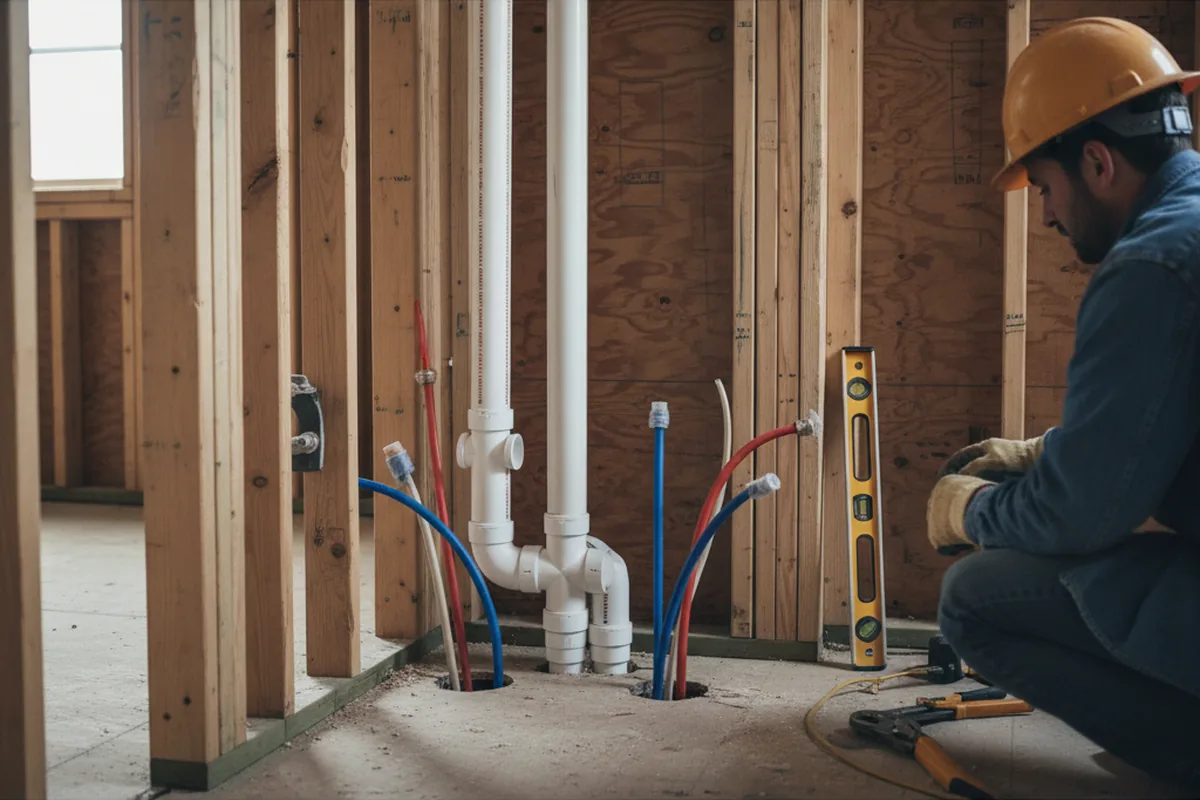 Drain and supply rough-in during Leak Detection in Farragut